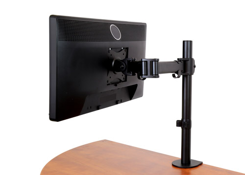 ARMPIVOTB with VESA mount compatible monitor in landscape position