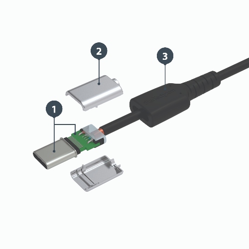 Graphic showing the inner structure of the Lightning cable