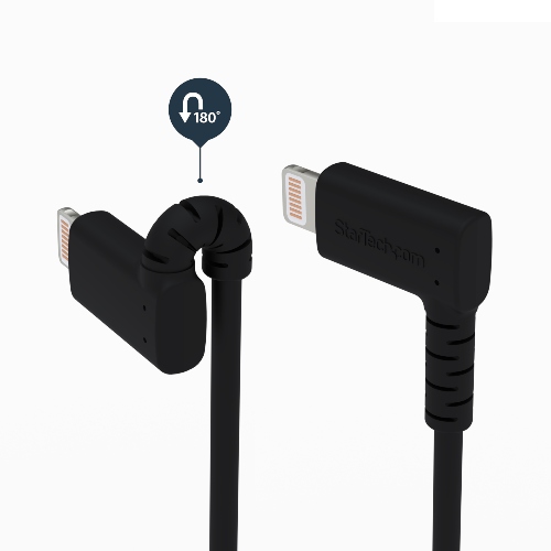 Angled Lightning cable bending at a 180 degree angle