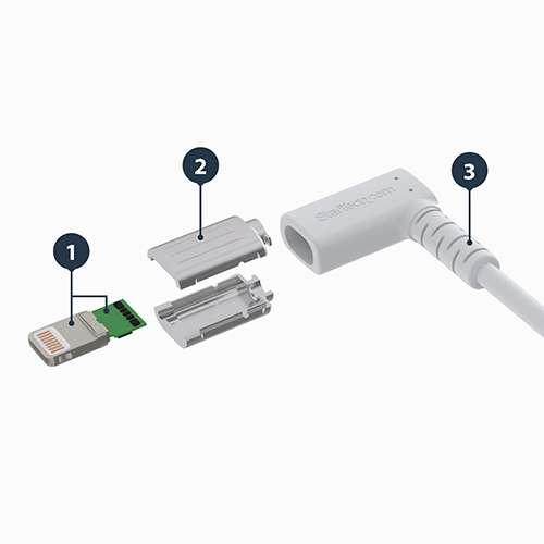  Graphic showing the different parts of the cable's Lightning connector