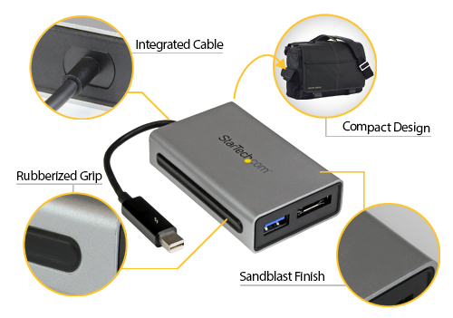 Thunderbolt to eSATA + USB 3.0 Rugged Portability