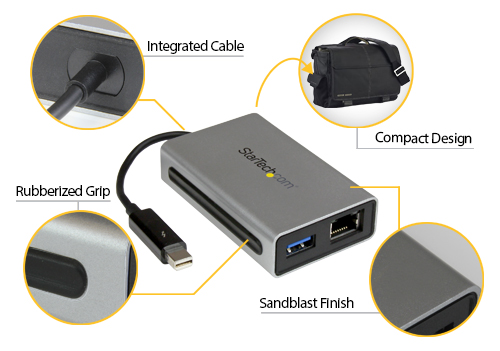 Thunderbolt to Gigabit Ethernet &#43 USB 3.0 design elements