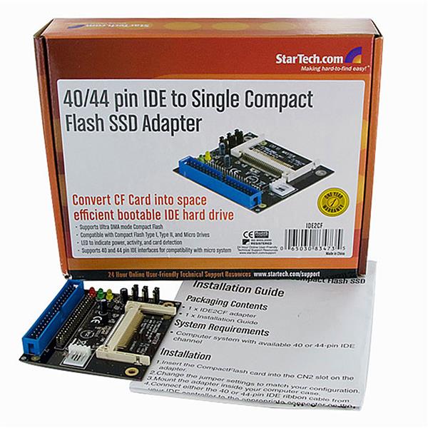 40 44 Pin Ide To Compact Flash Ssd Adapter