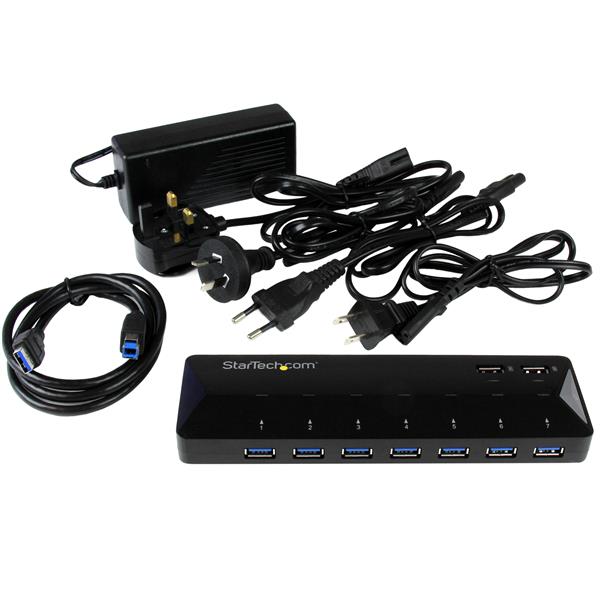 7 Port USB 3 0 Hub With 2 4A Charge Ports USB Hubs StarTech