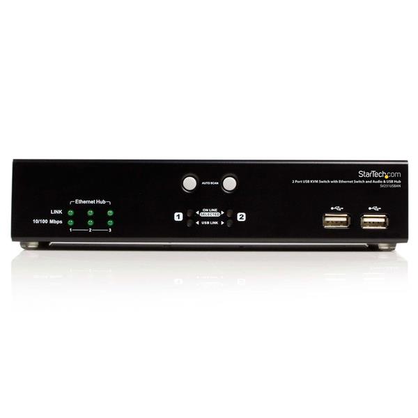 2 Port USB KVM Switch w/ Network Switch KVM Switches