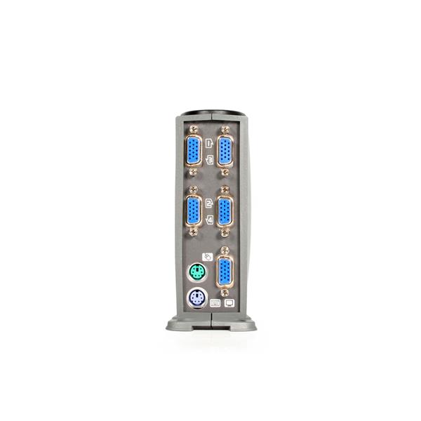 4 Port Tower Style PS/2 KVM Switch Kit with Cables