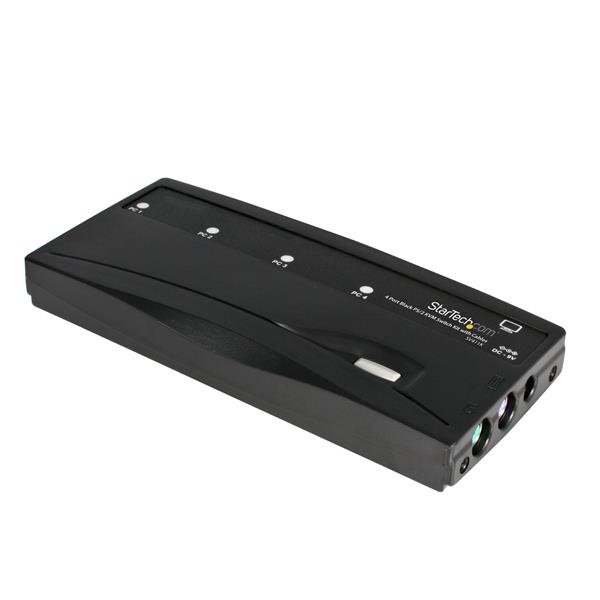4 Port Black PS/2 KVM Switch Kit with Cables