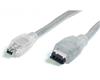 Transparent IEEE-1394 Firewire Cable (4-pin to 6-pin) M/M Transparent IEEE-1394 Firewire Cable (4-pin to 6-pin) M/M