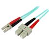 10m 10 Gb Aqua Multimode 50/125 Duplex LSZH Fiber Patch Cable LC - SC