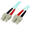 10m 10 Gb Aqua SC/SC Duplex 50/125 Multimode LSZH Fiber Cable