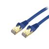 1 ft Cat 6a Blue Shielded Molded 10 Gigabit RJ45 STP Cat6a Patch Cable