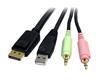 4-in-1 USB DisplayPort® KVM Switch Cable w/ Audio & Microphone - 6ft 4-in-1 USB DisplayPort® KVM Switch Cable w/ Audio & Microphone - 6ft