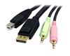 4-in-1 USB DisplayPort® KVM Switch Cable w/ Audio & Microphone - 6ft 4-in-1 USB DisplayPort® KVM Switch Cable w/ Audio & Microphone - 6ft