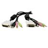 10ft 4-in-1 USB Dual Link DVI-D KVM Switch Cable w/ Audio & Microphone