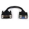 8in DVI to VGA Cable Adapter - DVI-I Male to VGA Female