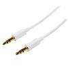 2m White Slim 3.5mm Stereo Audio Cable - Male to Male
