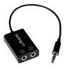 Black Slim Mini Jack Headphone Splitter Cable Adapter - 3.5mm Male to 2x 3.5mm Female
