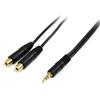 6 ft 3.5mm to 2x 3.5mm PC Speaker Audio Cable M/F
