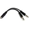 Adaptador Divisor de Auriculares 2x Mini-Jack 3,5mm 3 pines a Mini-Jack 4 pines