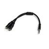 Adaptador Divisor de Auriculares Mini-Jack 3,5mm 4 pines a 2x Mini-Jack 3 pines