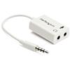 3.5mm 4 Position to 2x 3 Position 3.5mm Headset Splitter Adapter M/F - White