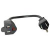 12in Power Cord Extension - NEMA 5-15R to NEMA 5-15P