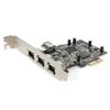 4 Port PCI Express 1394a FireWire Adapter Card - 3 External 1 Internal