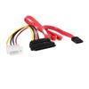18in Upward Right Angle SATA Cable with LP4 Adapter