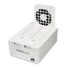 USB 3.0 Dual SATA Hard Drive Docking Station with integrated Fast Charge USB Hub UASP support and Fan - White
