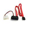 20in Right Angle Slimline SATA to SATA w/ LP4 Power Cable 20in Right Angle Slimline SATA to SATA w/ LP4 Power Cable