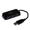 Portable 4 Port SuperSpeed Mini USB 3.0 Hub - Black