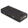 4 Port Black USB KVM Switch Kit with Cables and Audio