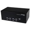 4 Port Triple Monitor DVI USB KVM Switch with Audio & USB 2.0 Hub
