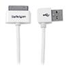 1m (3 ft) Apple® 30-pin Dock Connector to Left Angle USB Cable for iPhone / iPod / iPad with Stepped Connector