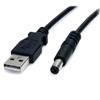 2m USB to Type M Barrel Cable - USB to 5.5mm 5V DC Cable