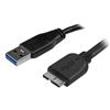 Cble SuperSpeed USB 3.0 slim A vers Micro B de 15 cm - Mle / Mle - Noir
