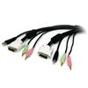 6 ft 4-in-1 USB DVI KVM Cable with Audio and Microphone