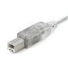 10 ft Transparent USB 2.0 Cable - A to B 10 ft Transparent USB 2.0 Cable - A to B
