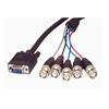 6 ft Coax HD15 VGA to 5 BNC Monitor Cable – M/M
