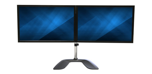 Free up space with this dual monitor stand