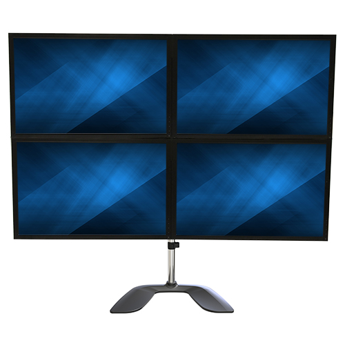 PC/タブレットモニタースタンド／置き型／クアッド液晶（2x2）／最大32インチ／耐荷重8kg（各液晶）／VESA対応／多関節／高さ調整可能／シルバー／自立式 4画面  PC パソコン ディスプレイアーム