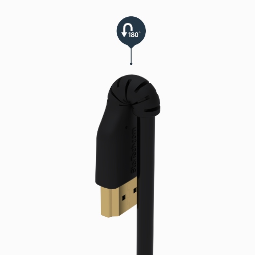 Graphic showing bending of the Rugged HDMI cable