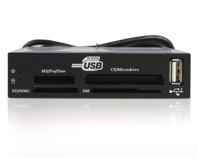 3.5in Front Bay 9in1 USB 2.0 Multi Media Memory Card Reader Black