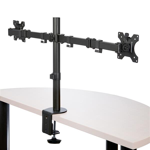 Desk Mount Dual Monitor Arm Crossbar Articulating Steel - Vesa Monitor Stand Clamp Desk Mount Dual Monitor Arm Crossbar Articulating Steel - Vesa Monitor Stand Clamp