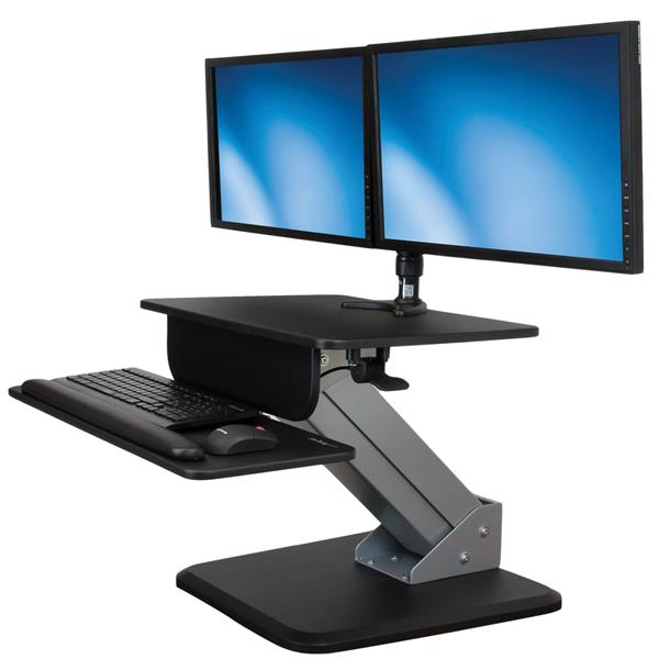 Sit Stand Workstation Dual Display Mount Startech Com Europe