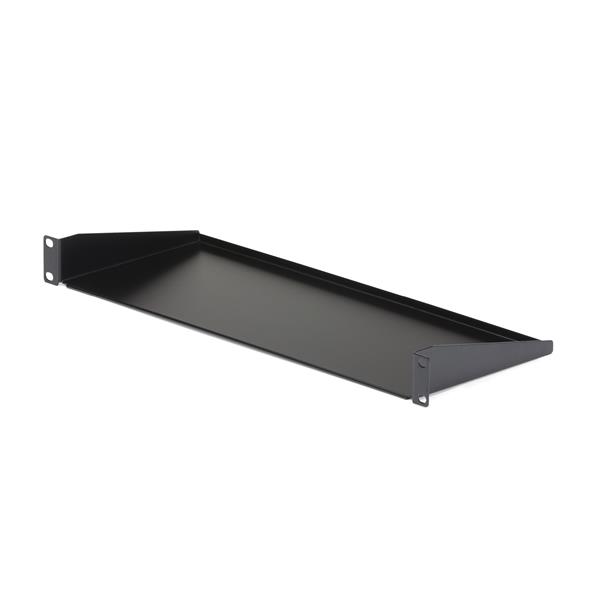 10 Inch Fixed Server Rack Shelf - 1U Black Shelf For Server Cabinets