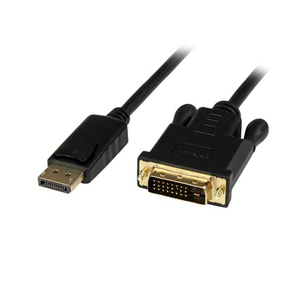 Noir Convertisseur Displayport de c/âble adaptateur de 1,8 m/ètre professionnel DP vers HDMI VGA DVI