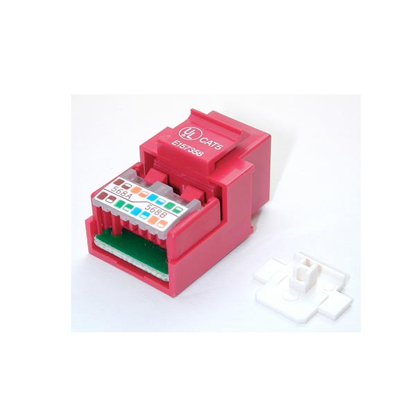 Tool-Less StarTech KEYSTONE2RD Cat5e Modular Keystone Jack Red