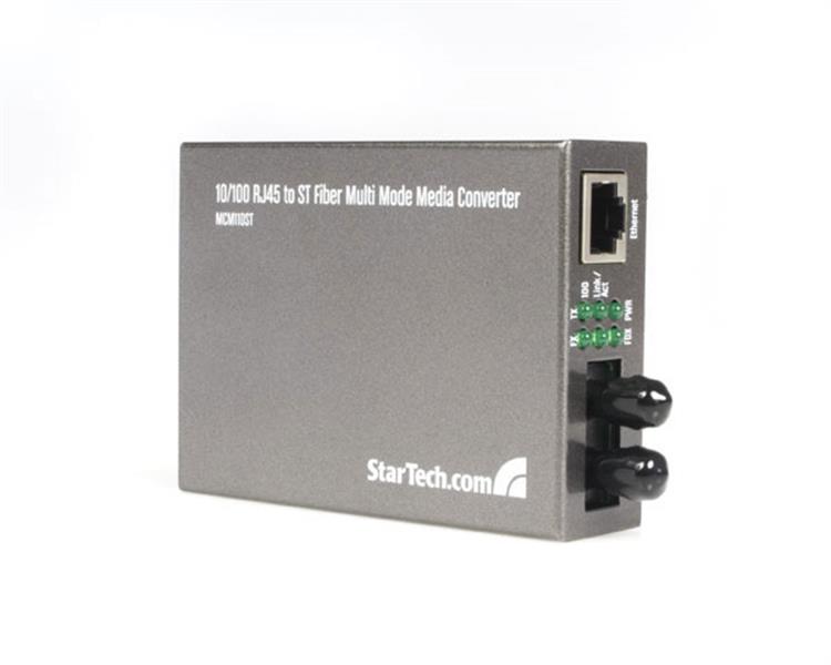 10/100 Multi Mode Fiber Media Converter - RJ45 to ST | StarTech.com