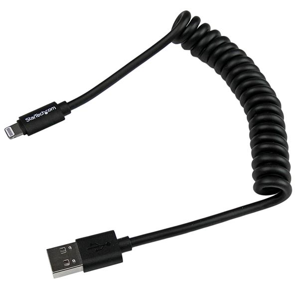 0 6m Coiled Lightning To Usb Cable Black Cables For Apple 0 6m Coiled Lightning To Usb Cable